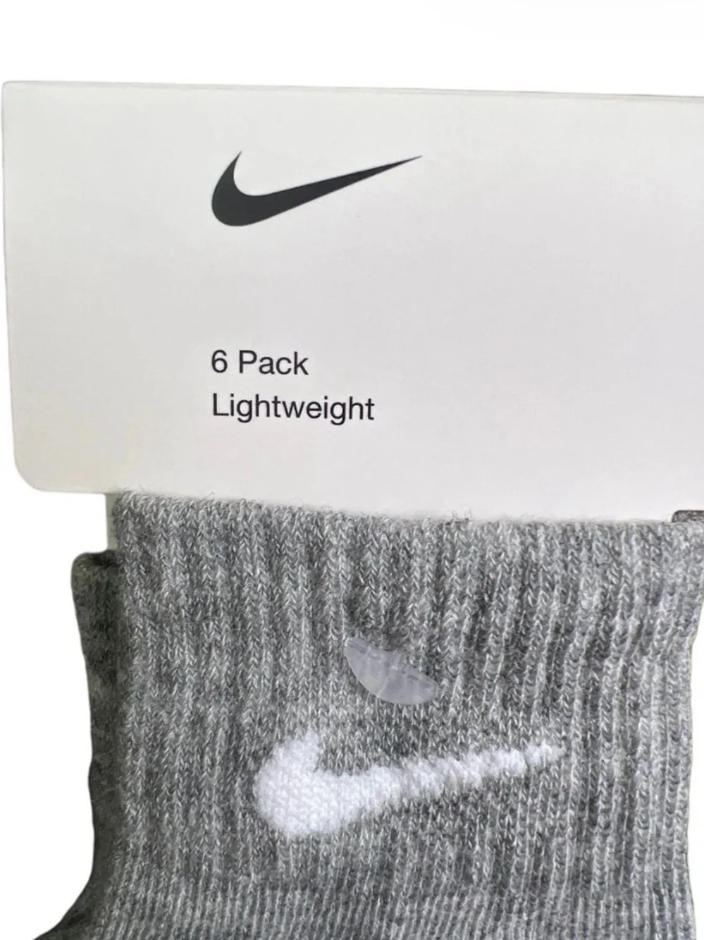 Nike Gray & White Baby Ankle Socks - 6 Pack